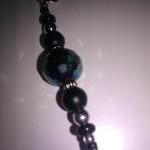 Rare Mat Black Onyx Sterling And Multi Green..