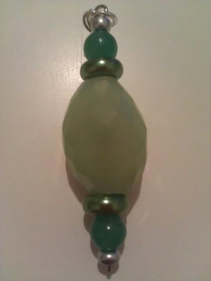 Light Green Jade Green Glass Pearls Green Agate Pendant